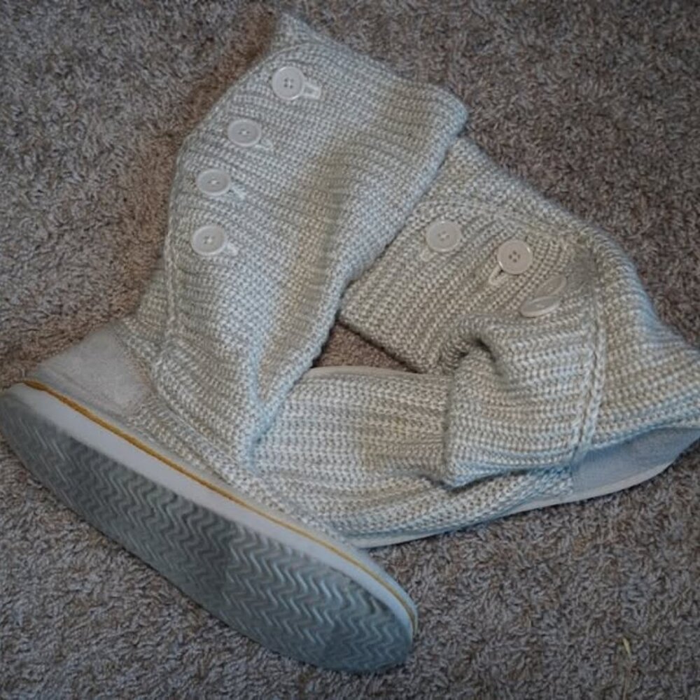 Tall Knit Button-Up Sweater Boots Size 8/9